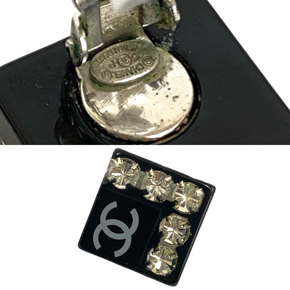 CHANEL Authentic Black Logo Earrings - Picture 2 of 6